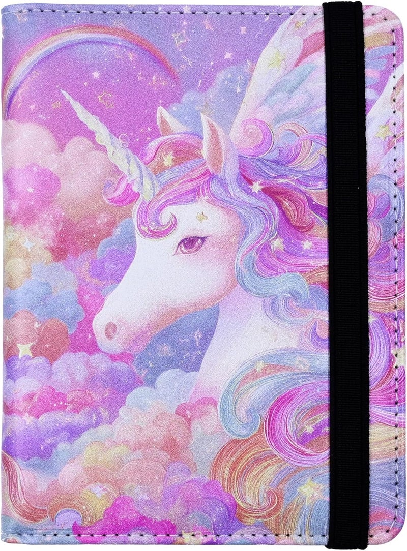 bassyil Passport Holder for Women and Men PU Leather Passport Cover for Travel (White Horse) - Image 1
